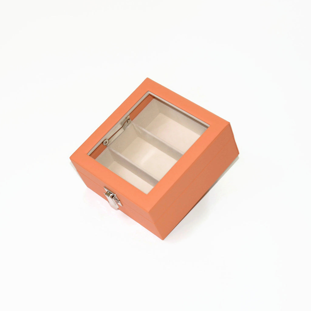 3 pc Eyewear Wardrobe Case with Latch - Orange Coral